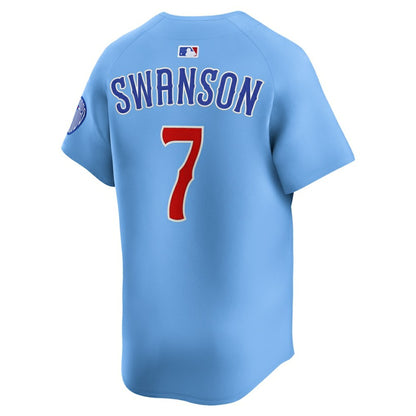 Dansby Swanson Chicago Cubs Nike 2nd Alternate Limited Player Jersey - Baby Blue | MLB Jerseys