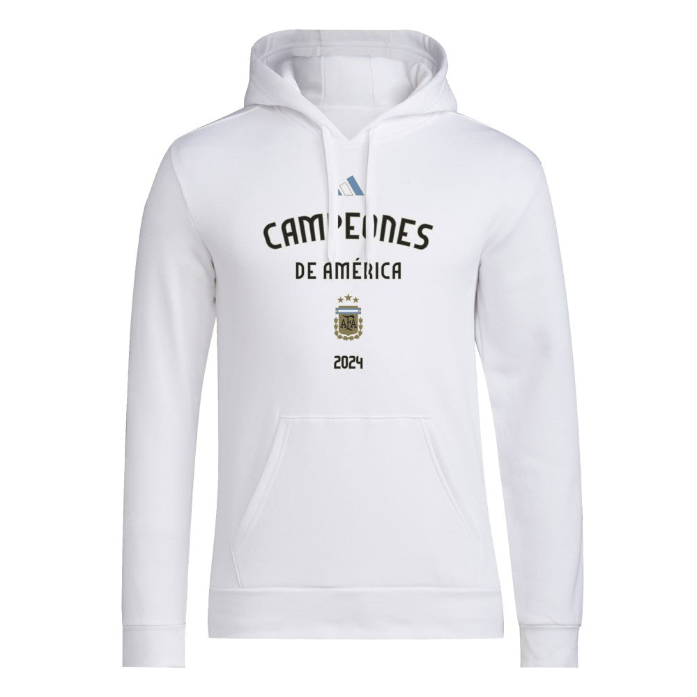 Adidas Argentina National Team 2024 Copa America Champions Pullover Hoodie - White