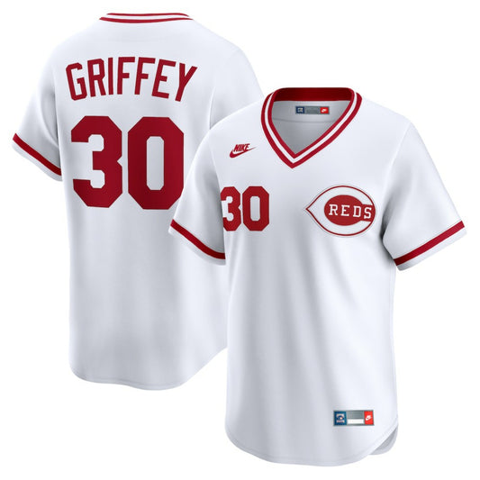 Ken Griffey Cincinnati Reds Nike Throwback Cooperstown Collection Limited Jersey - White | MLB Jerseys