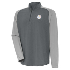 Pittsburgh Steelers Antigua Dauntless Quarter-Zip Top Heather Charcoal/Gray - NFL