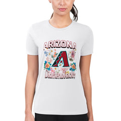 Arizona Diamondbacks G-III 4Her by Carl Banks Women's Super-Slim Fit Lightweight Flowers Graphic T-Shirt discount
