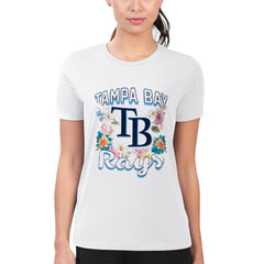Tampa Bay Rays G-III 4Her by Carl Banks Women's Super-Slim Fit Lightweight Flowers Graphic T-Shirt On Sale