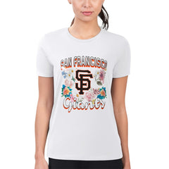 San Francisco Giants G-III 4Her by Carl Banks Women's Super-Slim Fit Lightweight Flowers Graphic T-Shirt Clearance