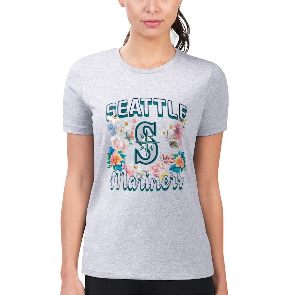 Seattle Mariners G-III 4Her by Carl Banks Women's Super-Slim Fit Lightweight Flowers Graphic T-Shirt Online