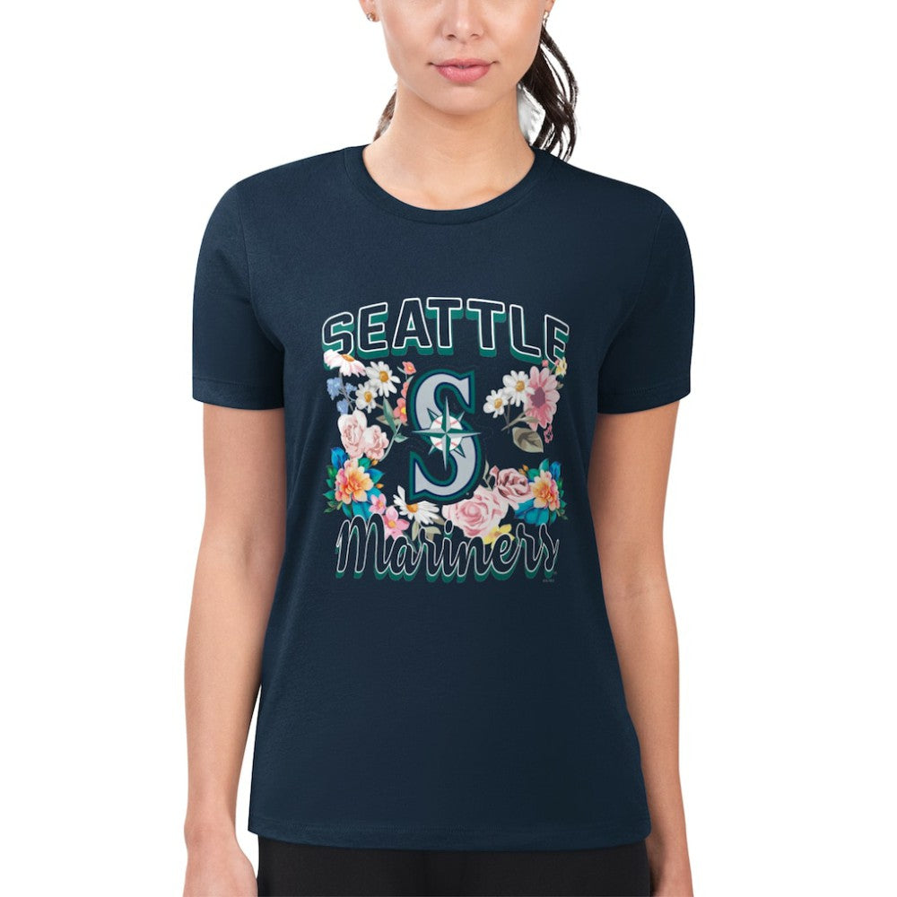 Seattle Mariners G-III 4Her by Carl Banks Women's Super-Slim Fit Lightweight Flowers Graphic T-Shirt Online