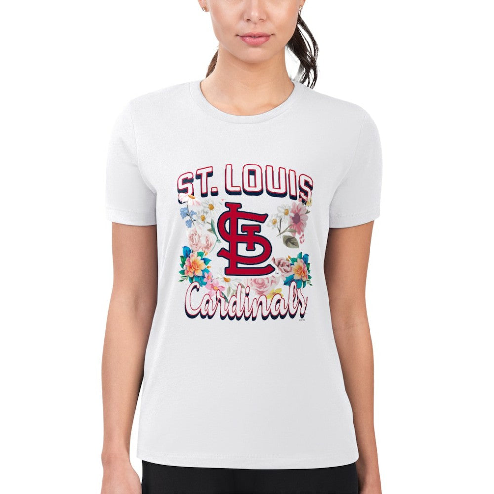 St. Louis Cardinals G-III 4Her by Carl Banks Women's Super-Slim Fit Lightweight Flowers Graphic T-Shirt for sale