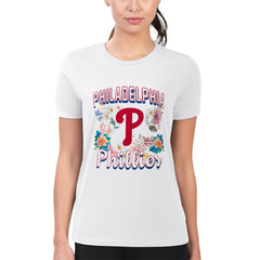 Philadelphia Phillies G-III 4Her by Carl Banks Women's Super-Slim Fit Lightweight Flowers Graphic T-Shirt for sale