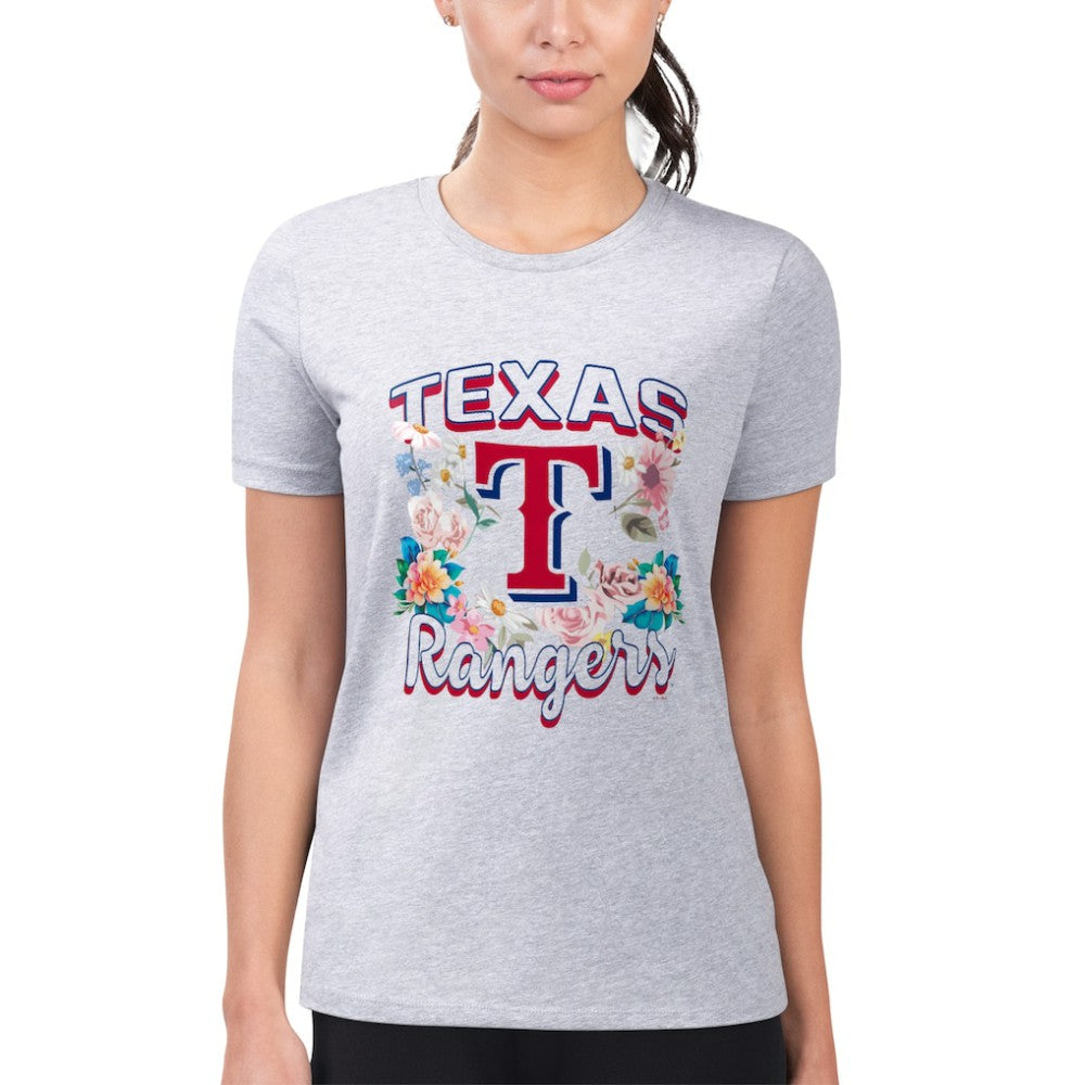 Texas Rangers G-III 4Her by Carl Banks Women's Super-Slim Fit Lightweight Flowers Graphic T-Shirt Online