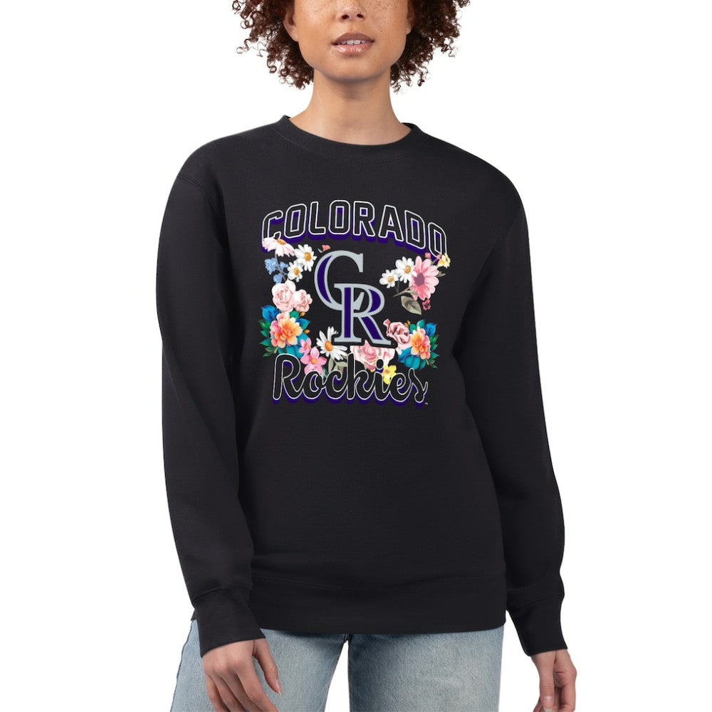 Colorado Rockies G-III 4Her by Carl Banks Women's Flowers Graphic Pullover Sweatshirt On Sale