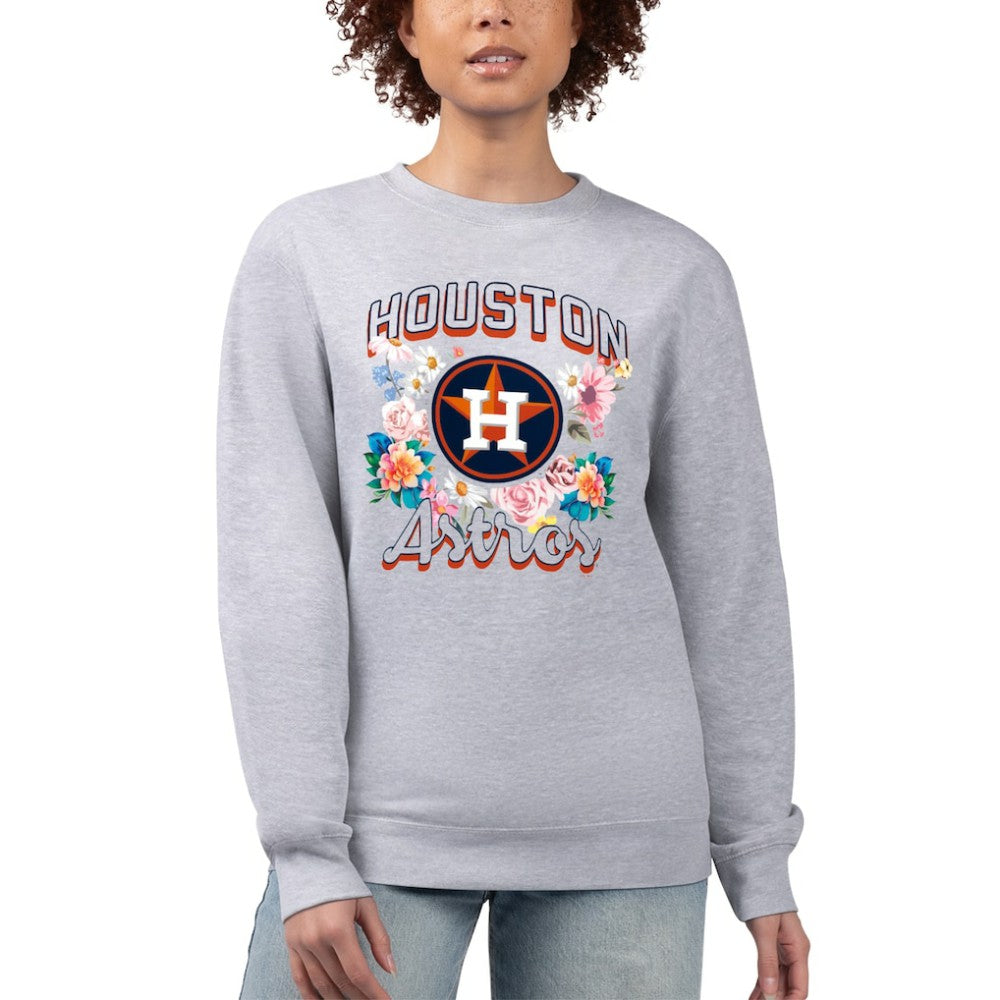 Houston Astros G-III 4Her by Carl Banks Women's Flowers Graphic Pullover Sweatshirt Clearance
