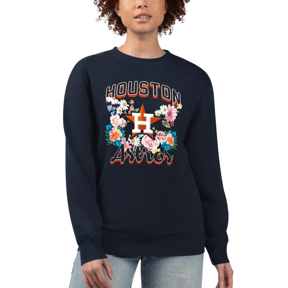 Houston Astros G-III 4Her by Carl Banks Women's Flowers Graphic Pullover Sweatshirt On Sale