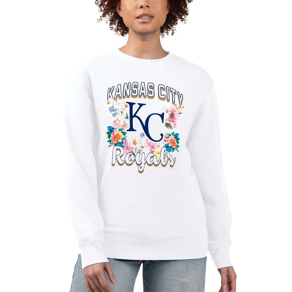 Kansas City Royals G-III 4Her by Carl Banks Women's Flowers Graphic Pullover Sweatshirt Sale