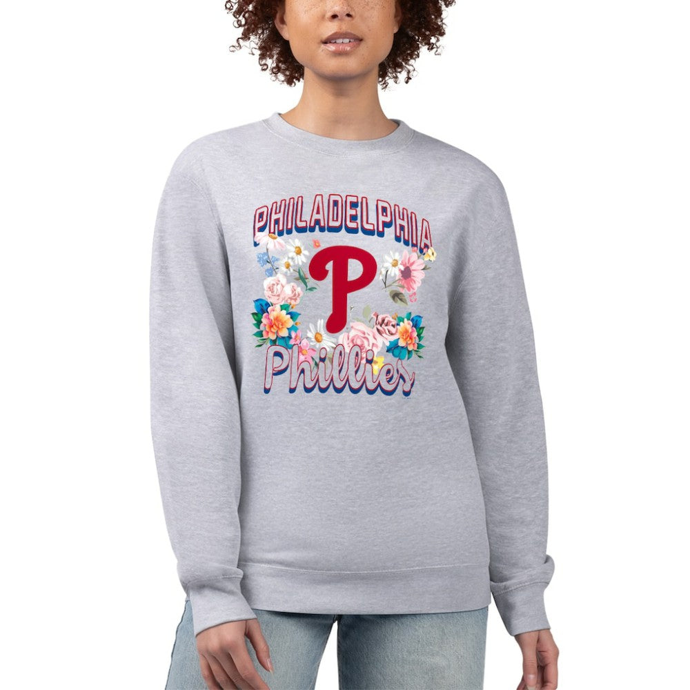Philadelphia Phillies G-III 4Her by Carl Banks Women's Flowers Graphic Pullover Sweatshirt On Sale