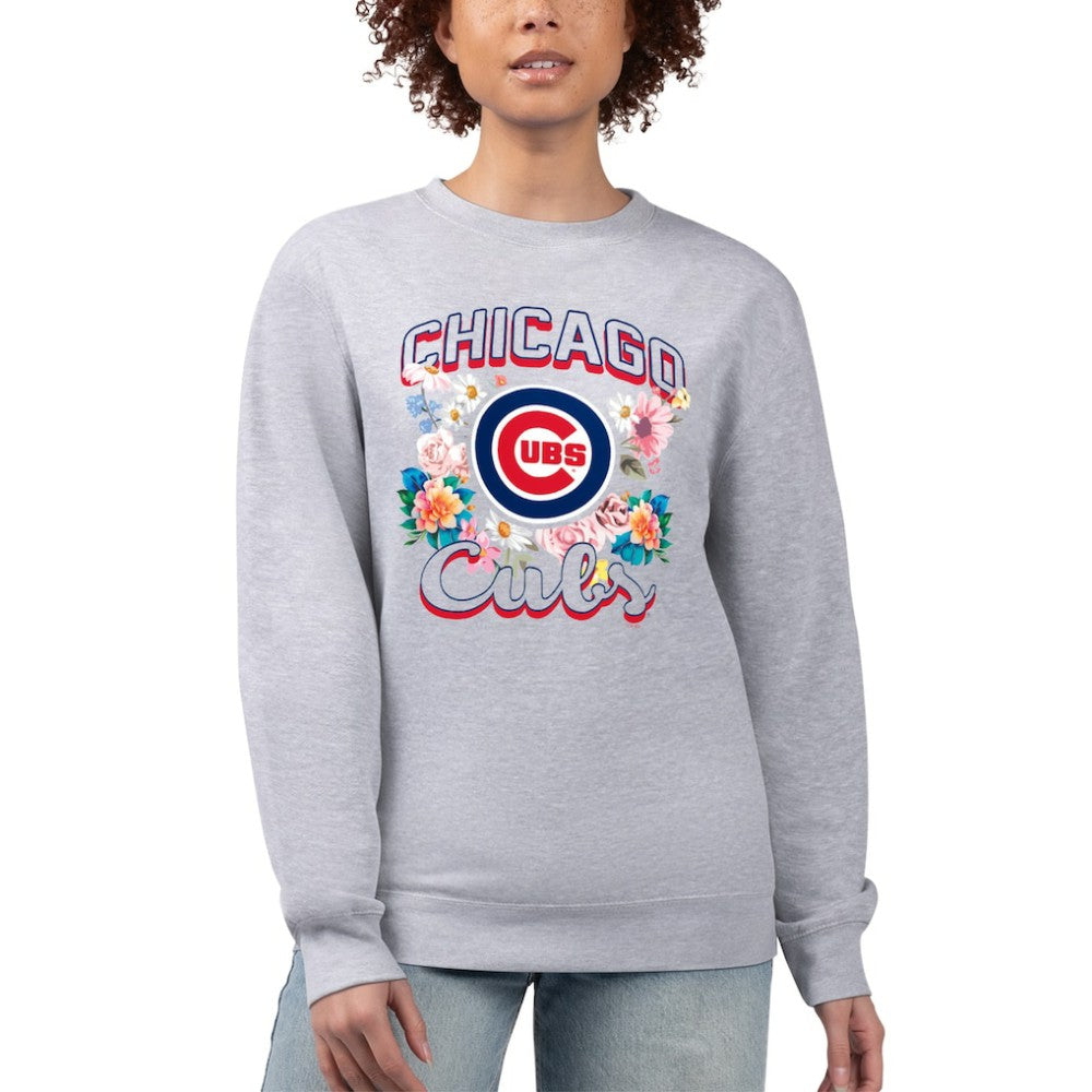 Chicago Cubs G-III 4Her by Carl Banks Women's Flowers Graphic Pullover Sweatshirt discount