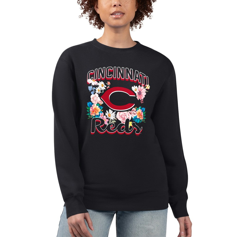 Cincinnati Reds G-III 4Her by Carl Banks Women's Flowers Graphic Pullover Sweatshirt Clearance