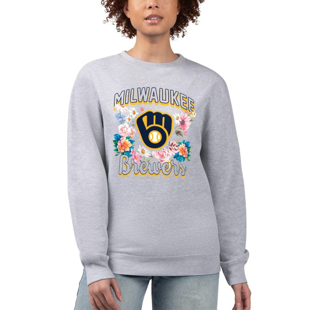 Milwaukee Brewers G-III 4Her by Carl Banks Women's Flowers Graphic Pullover Sweatshirt Near Me
