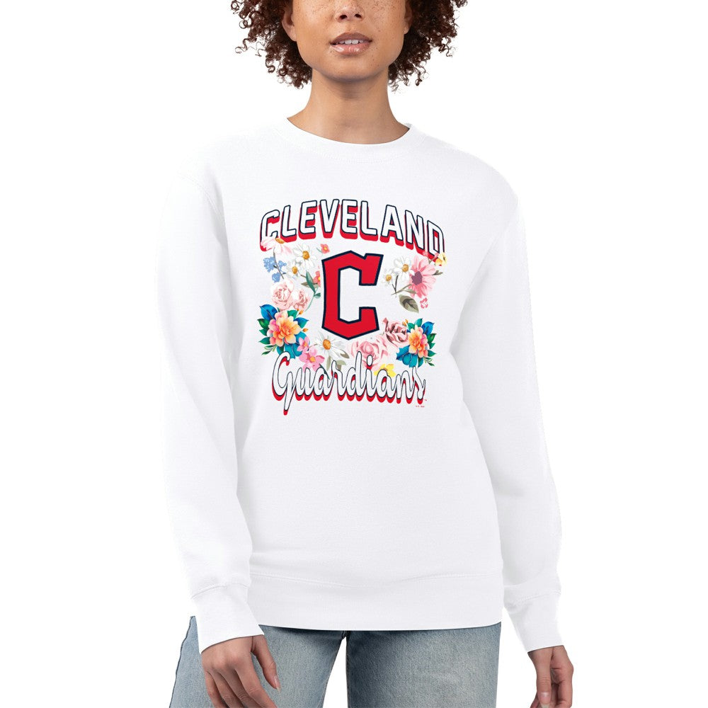 Cleveland Guardians G-III 4Her by Carl Banks Women's Flowers Graphic Pullover Sweatshirt Clearance