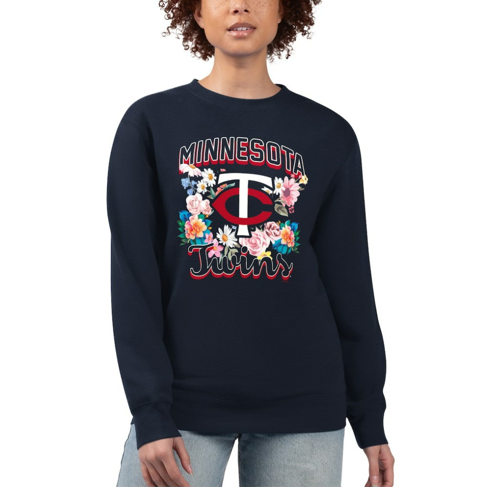 Minnesota Twins G-III 4Her by Carl Banks Women's Flowers Graphic Pullover Sweatshirt Lifestyle