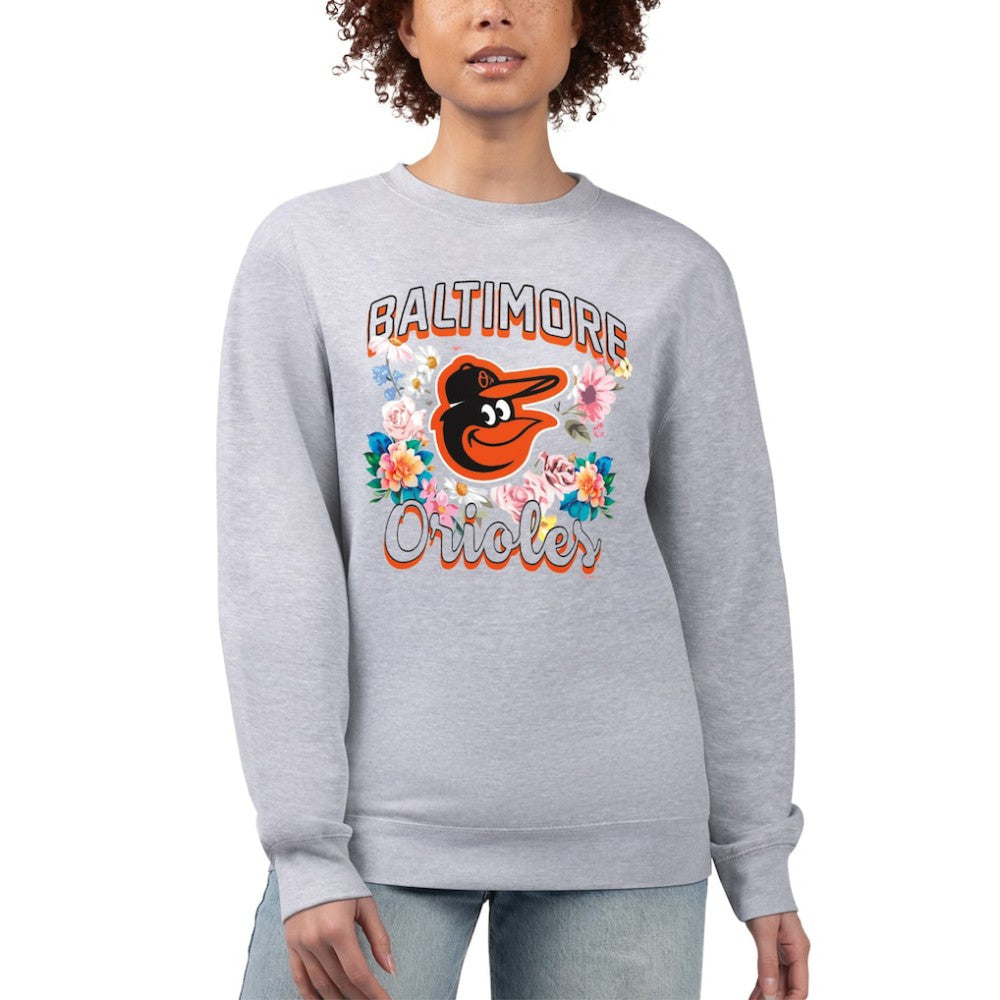Baltimore Orioles G-III 4Her by Carl Banks Women's Flowers Graphic Pullover Sweatshirt discount