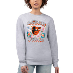 Baltimore Orioles G-III 4Her by Carl Banks Women's Flowers Graphic Pullover Sweatshirt discount