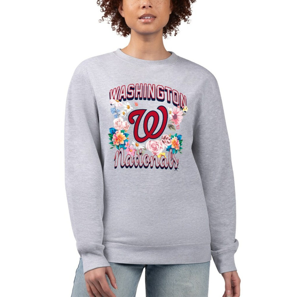 Washington Nationals G-III 4Her by Carl Banks Women's Flowers Graphic Pullover Sweatshirt Lifestyle