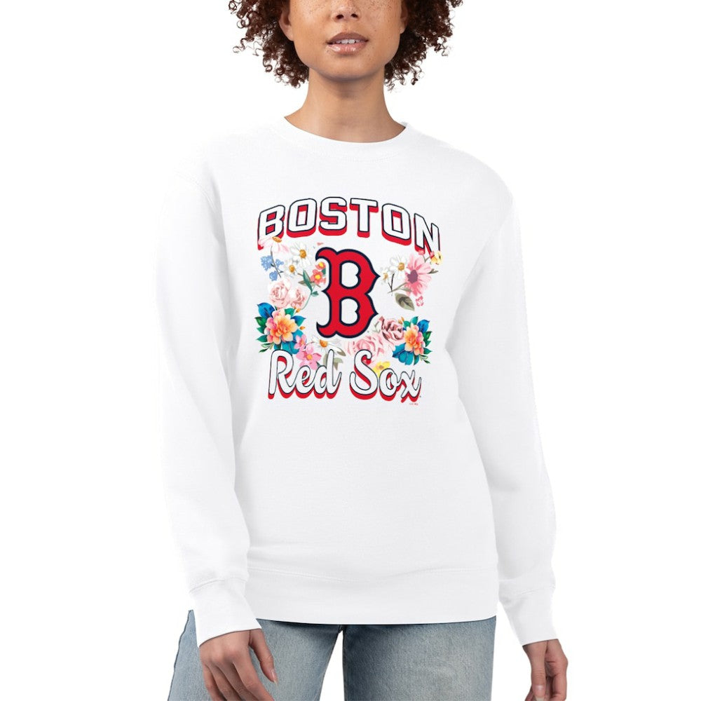 Boston Red Sox G-III 4Her by Carl Banks Women's Flowers Graphic Pullover Sweatshirt for sale