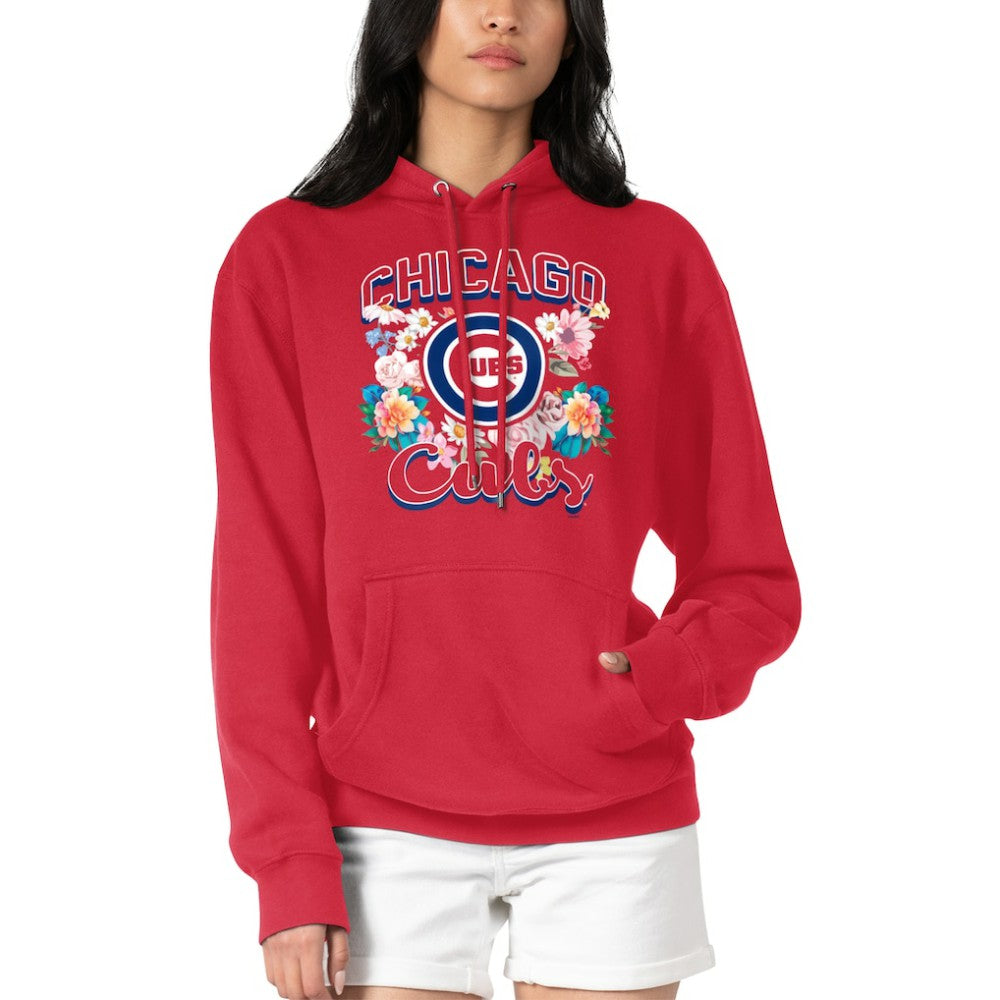 Chicago Cubs G-III 4Her by Carl Banks Women's Flowers Graphic Pullover Hoodie On Sale