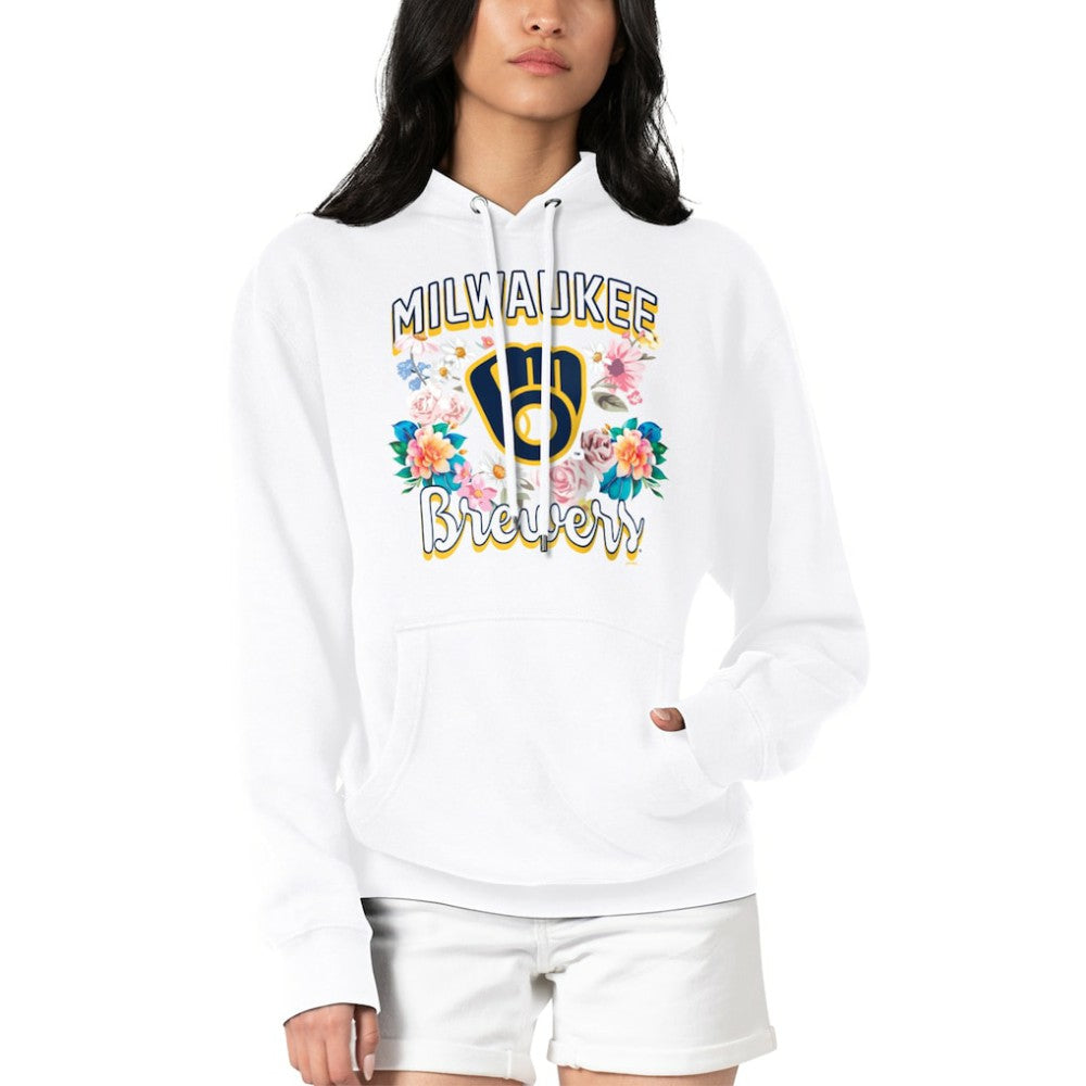 Milwaukee Brewers G-III 4Her by Carl Banks Women's Flowers Graphic Pullover Hoodie Lifestyle