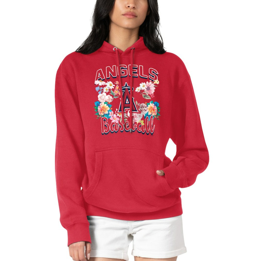 Los Angeles Angels G-III 4Her by Carl Banks Women's Flowers Graphic Pullover Hoodie On Sale