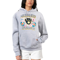 Milwaukee Brewers G-III 4Her by Carl Banks Women's Flowers Graphic Pullover Hoodie On Sale