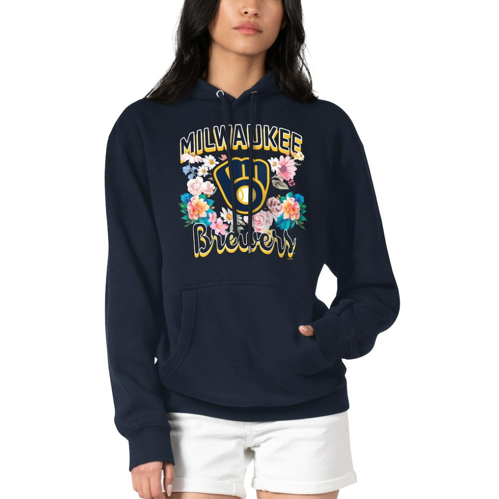 Milwaukee Brewers G-III 4Her by Carl Banks Women's Flowers Graphic Pullover Hoodie for sale