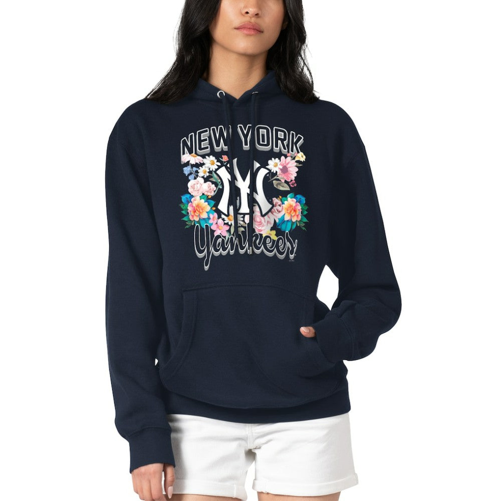New York Yankees G-III 4Her by Carl Banks Women's Flowers Graphic Pullover Hoodie On Sale
