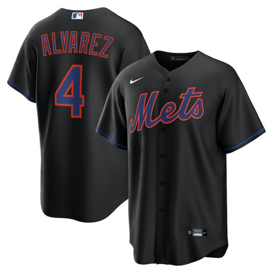 Francisco Alvarez New York Mets Nike Alternate Replica Jersey - Black | MLB Jerseys