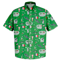 Mexico National Team Vive La Fete Impressions Artwork Button-Down Shirt - Green