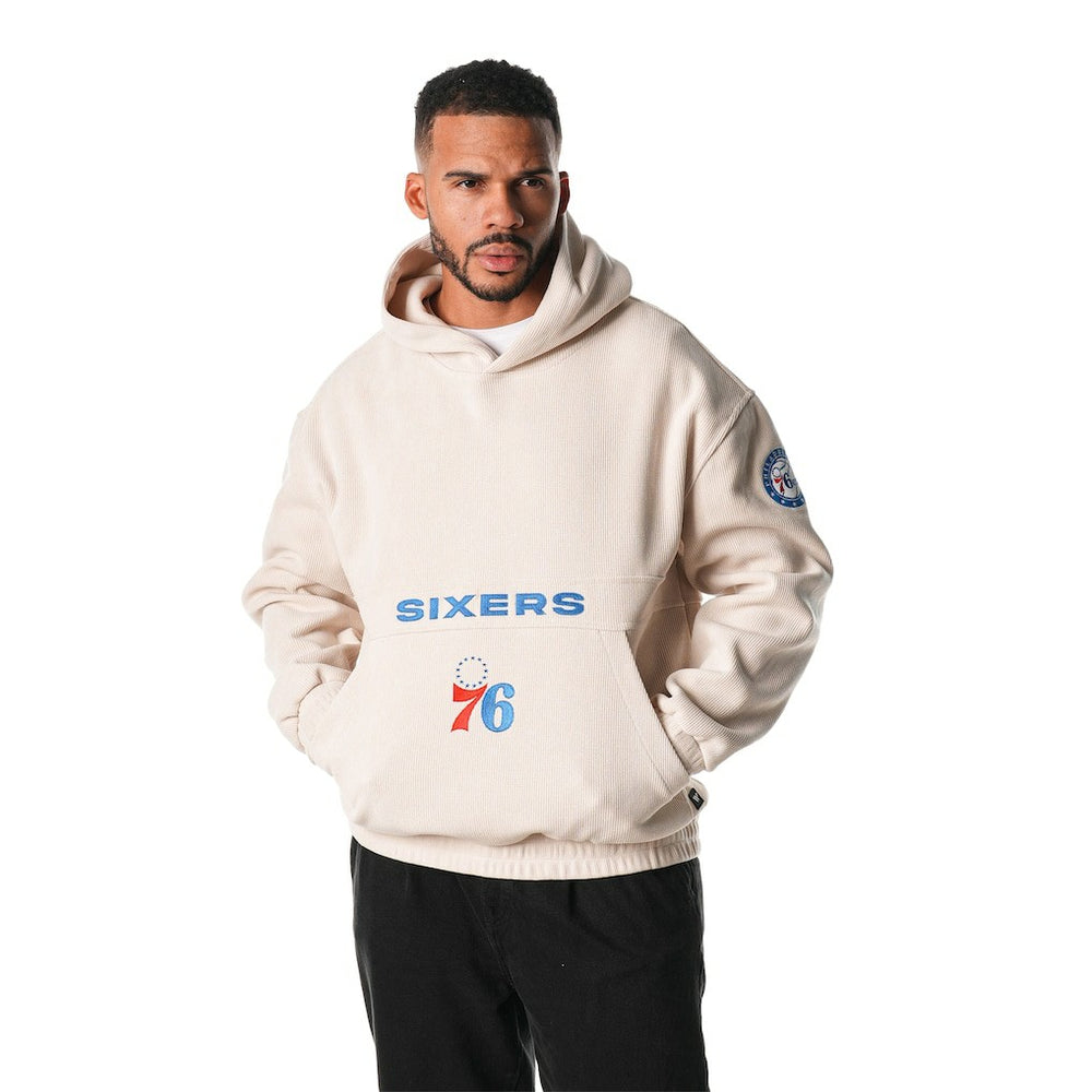 NBA - Philadelphia 76ers The Wild Collective Unisex Corduroy Tri-Blend Pullover Hoodie - Cream