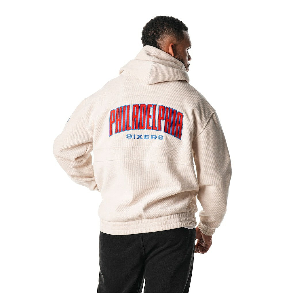 NBA - Philadelphia 76ers The Wild Collective Unisex Corduroy Tri-Blend Pullover Hoodie - Cream