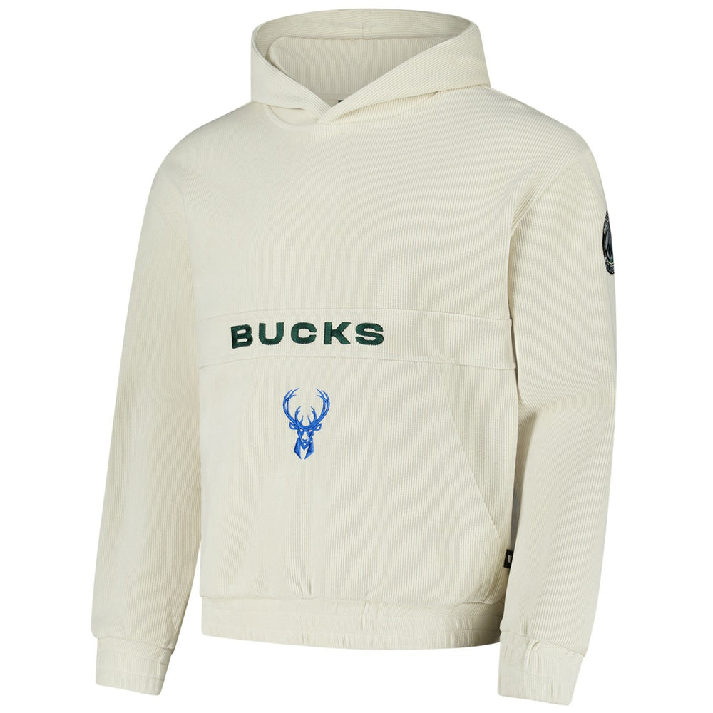 NBA - Milwaukee Bucks The Wild Collective Unisex Corduroy Tri-Blend Pullover Hoodie - Cream