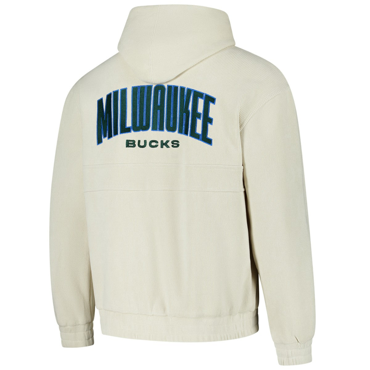 NBA - Milwaukee Bucks The Wild Collective Unisex Corduroy Tri-Blend Pullover Hoodie - Cream