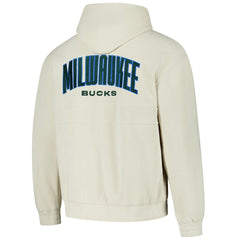 NBA - Milwaukee Bucks The Wild Collective Unisex Corduroy Tri-Blend Pullover Hoodie - Cream