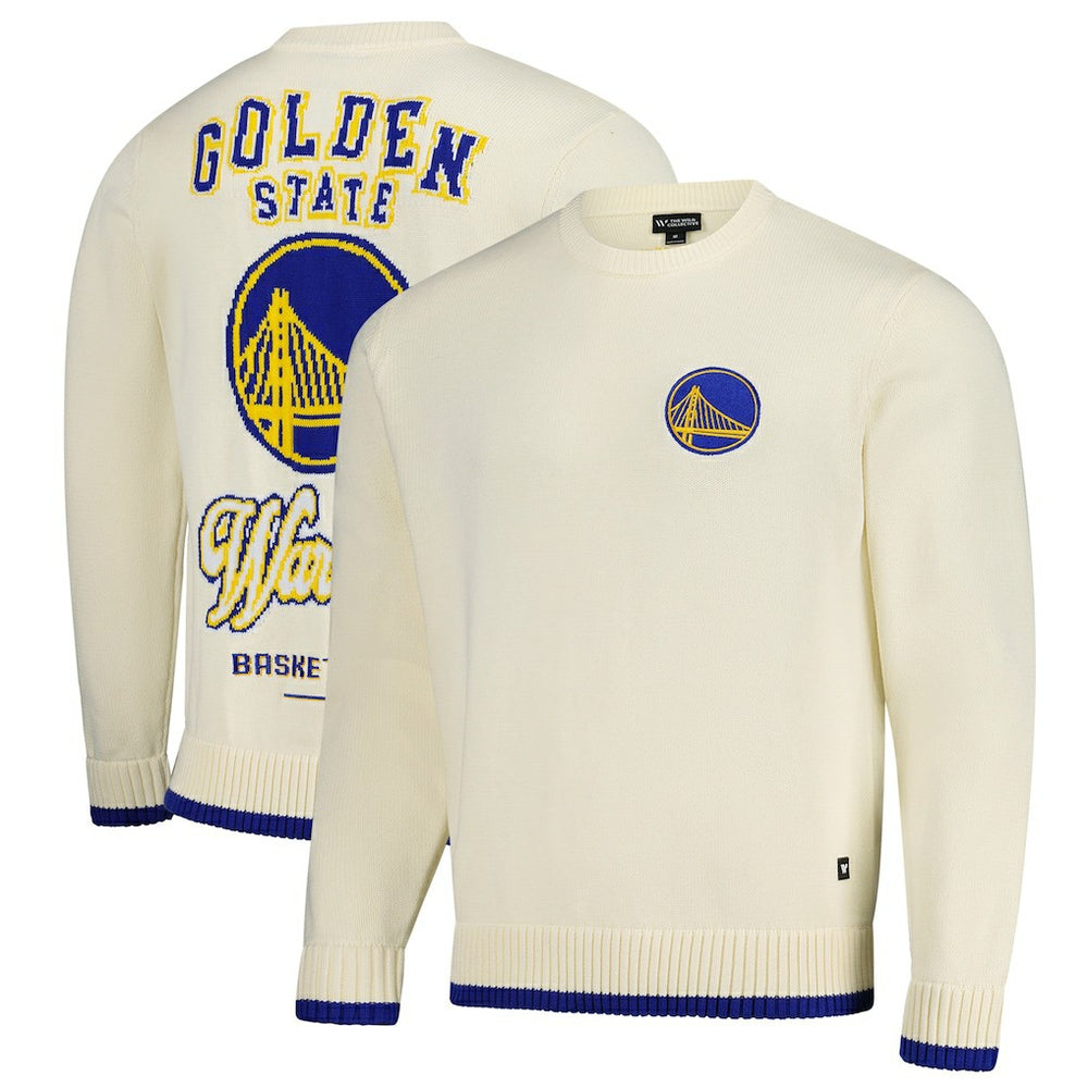 NBA - Golden State Warriors The Wild Collective Unisex Jacquard Knit Pullover Sweater - Cream