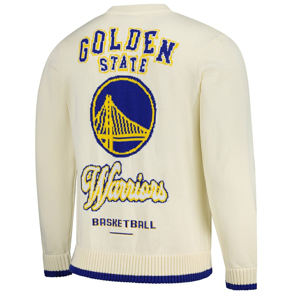 NBA - Golden State Warriors The Wild Collective Unisex Jacquard Knit Pullover Sweater - Cream