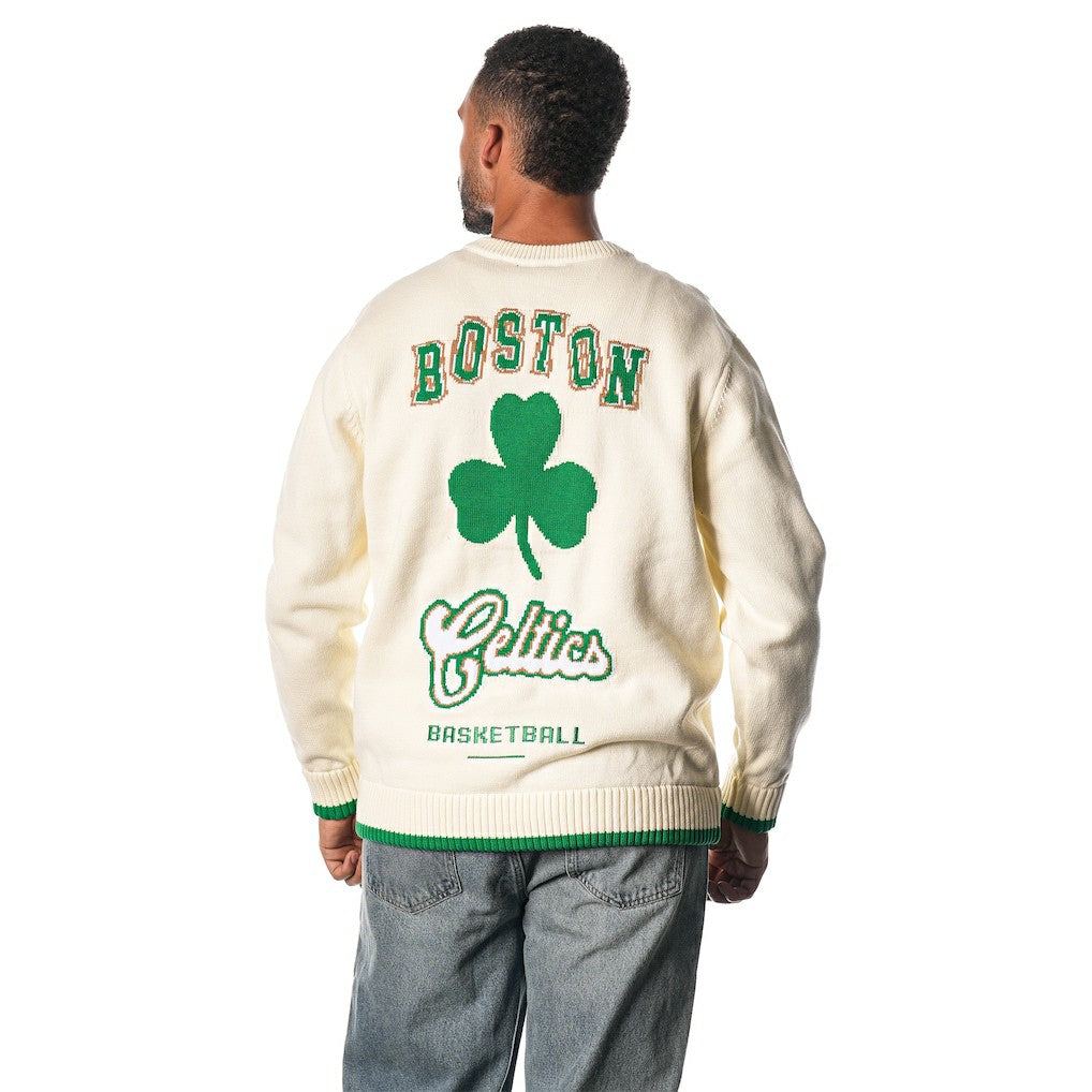 NBA - Boston Celtics The Wild Collective Unisex Jacquard Knit Pullover Sweater - Cream