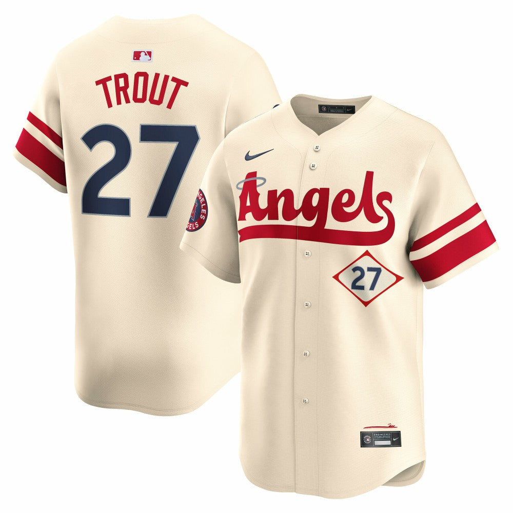 Mike Trout Los Angeles Angels Nike City Connect Limited Jersey - Natural | MLB Jerseys
