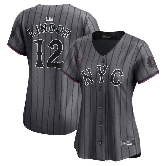 Francisco Lindor New York Mets Nike Women's City Connect Limited Jersey - Gray | MLB Jerseys