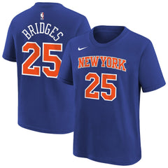 Nike - Mikal Bridges New York Knicks Youth Icon Name & Number T-Shirt - Blue