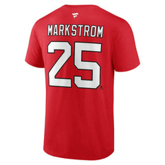 Jacob Markstrom New Jersey Devils - Fanatics Authentic Stack Name & Number T-Shirt Red