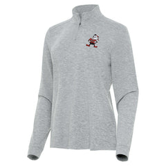 Cleveland Browns Antigua Women's Mentor Quarter-Zip Jacket Heather Gray - NFL