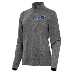 Buffalo Bills Antigua Women's Mentor Quarter-Zip Jacket Heather Black - NFL