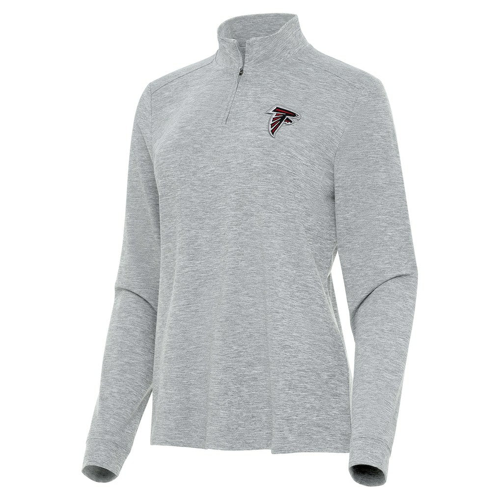 Atlanta Falcons Antigua Women's Mentor Quarter-Zip Jacket Heather Gray - NFL