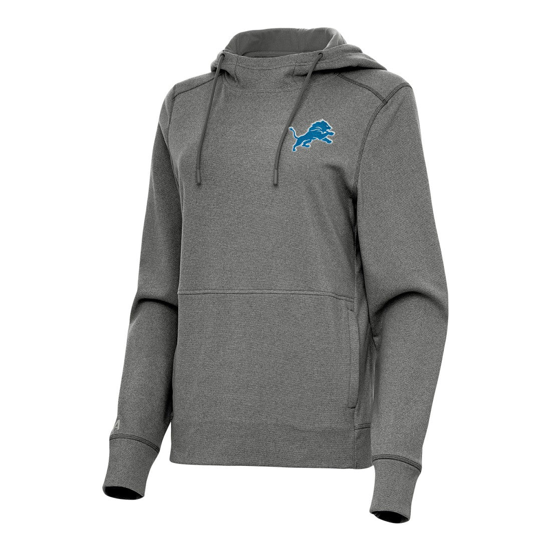 Detroit Lions Antigua Women's Justice Pullover Hoodie Heather Black - NFL